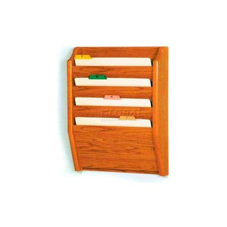 Wooden Mallet Wooden Mallet 4 Pocket Legal Size File Holder, Medium Oak CH17-4MO